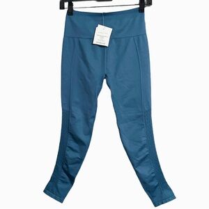 Fabletics Seamless High Waisted Mesh 7/8 Blue Leggings